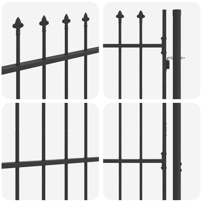 Fence Gate Grey 100 x 150 cm Powder coated steel