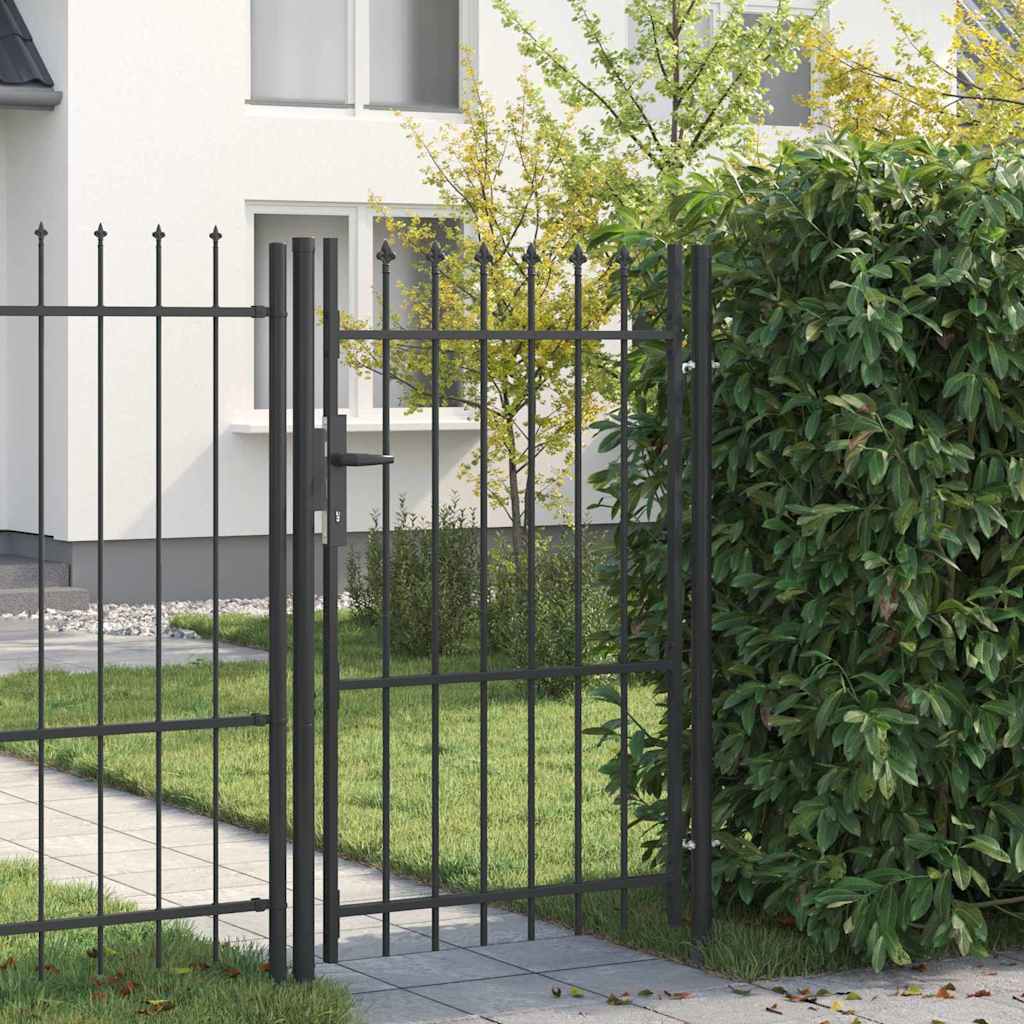 Fence Gate Grey 100 x 150 cm Powder coated steel
