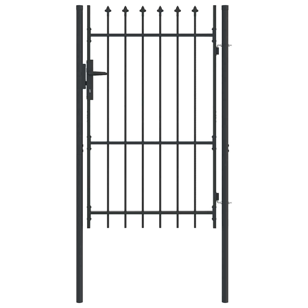 Fence Gate Grey 100 x 150 cm Powder coated steel