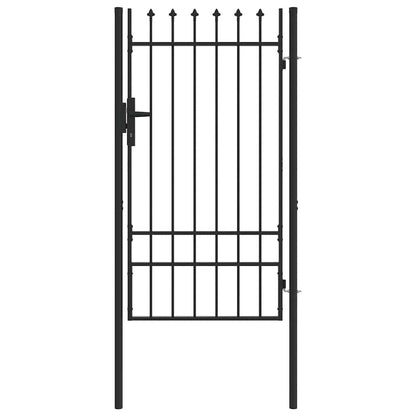 Fence Gate Grey 100 x 175 cm Powder coated steel