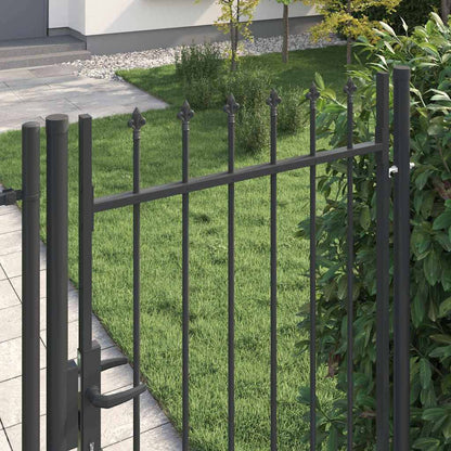 Fence Gate Grey 100 x 200 cm Powder coated steel