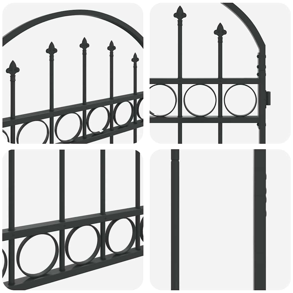 Fence Gate Grey 89 x 200 cm Steel