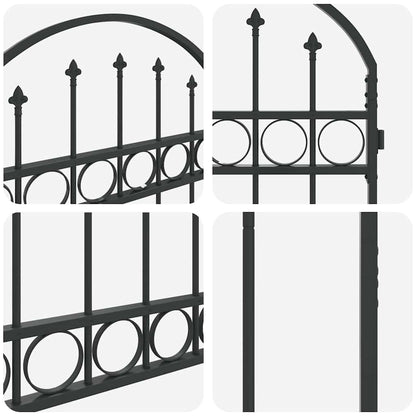 Fence Gate Grey 89 x 200 cm Steel