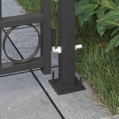 Fence Gate Grey 89 x 200 cm Steel