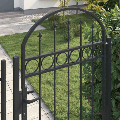 Fence Gate Grey 89 x 200 cm Steel
