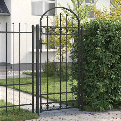Fence Gate Grey 89 x 200 cm Steel