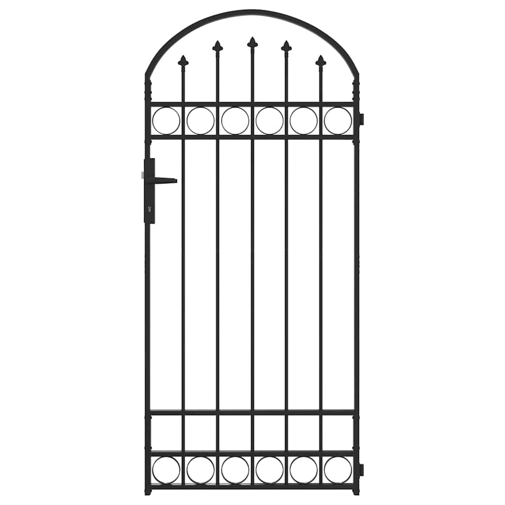 Fence Gate Grey 89 x 200 cm Steel