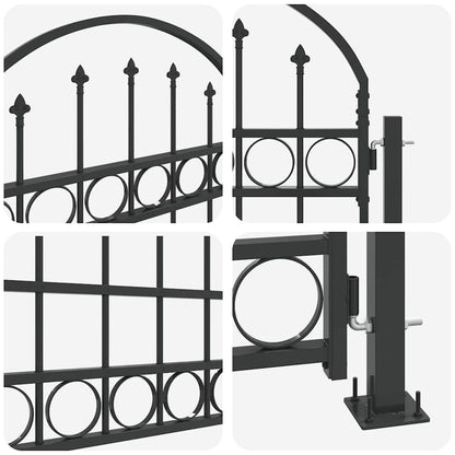 Fence Gate Grey 102 x 200 cm Steel