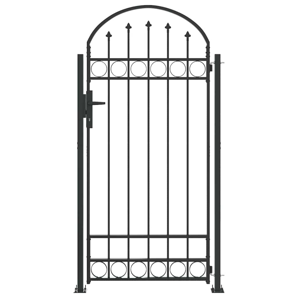 Fence Gate Grey 102 x 200 cm Steel