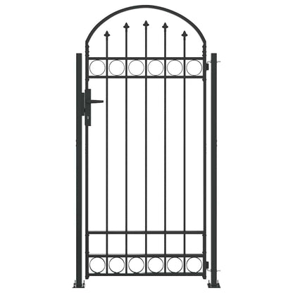 Fence Gate Grey 102 x 200 cm Steel