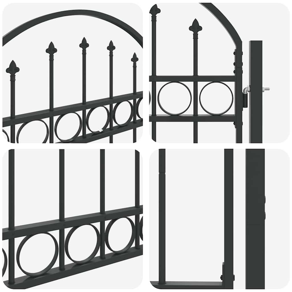 Fence Gate Grey 100 x 125 cm Powder-coated steel