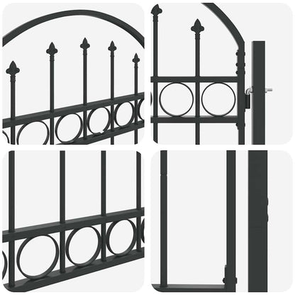 Fence Gate Grey 100 x 125 cm Powder-coated steel