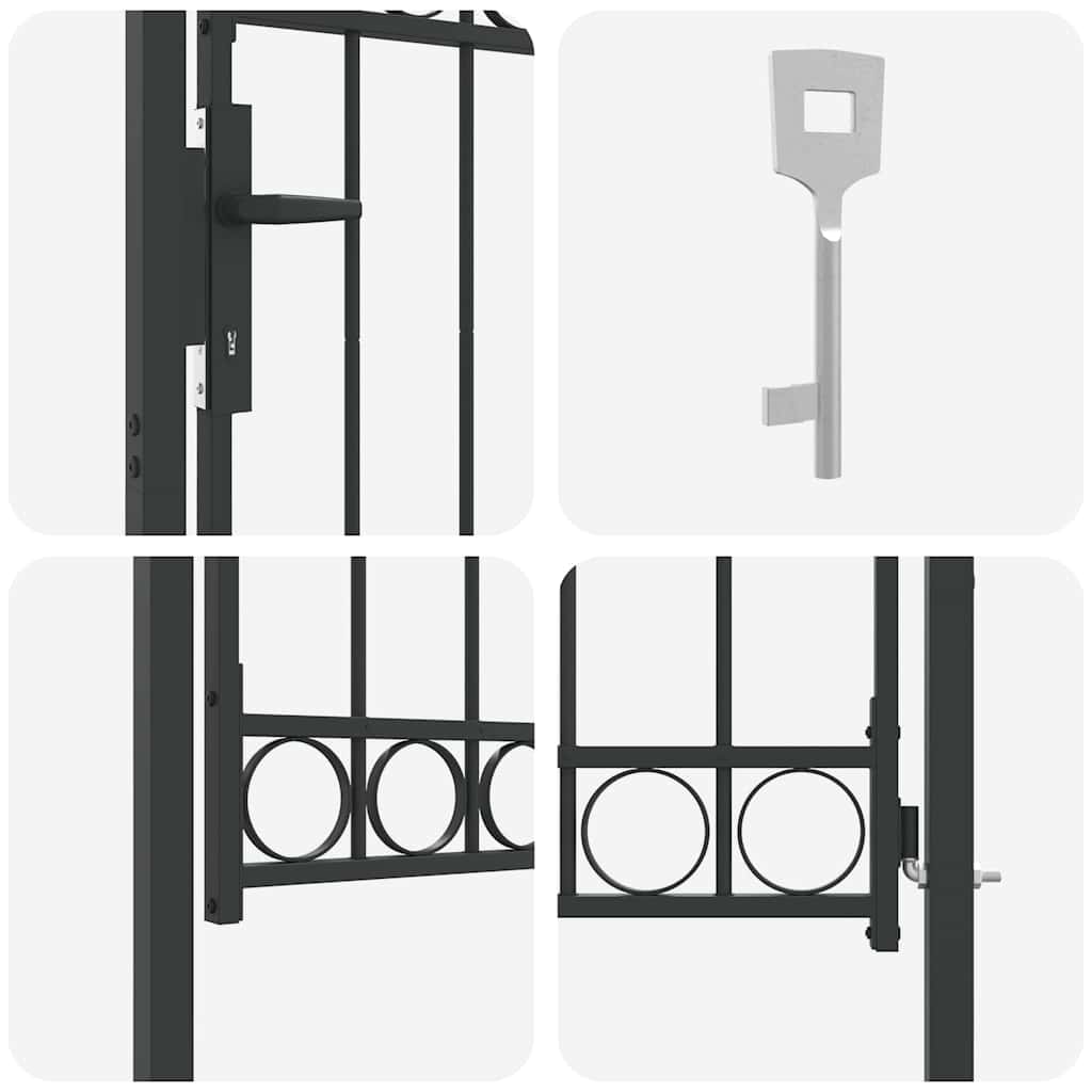 Fence Gate Grey 100 x 125 cm Powder-coated steel