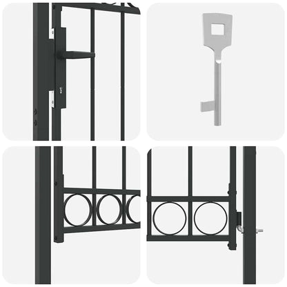 Fence Gate Grey 100 x 125 cm Powder-coated steel