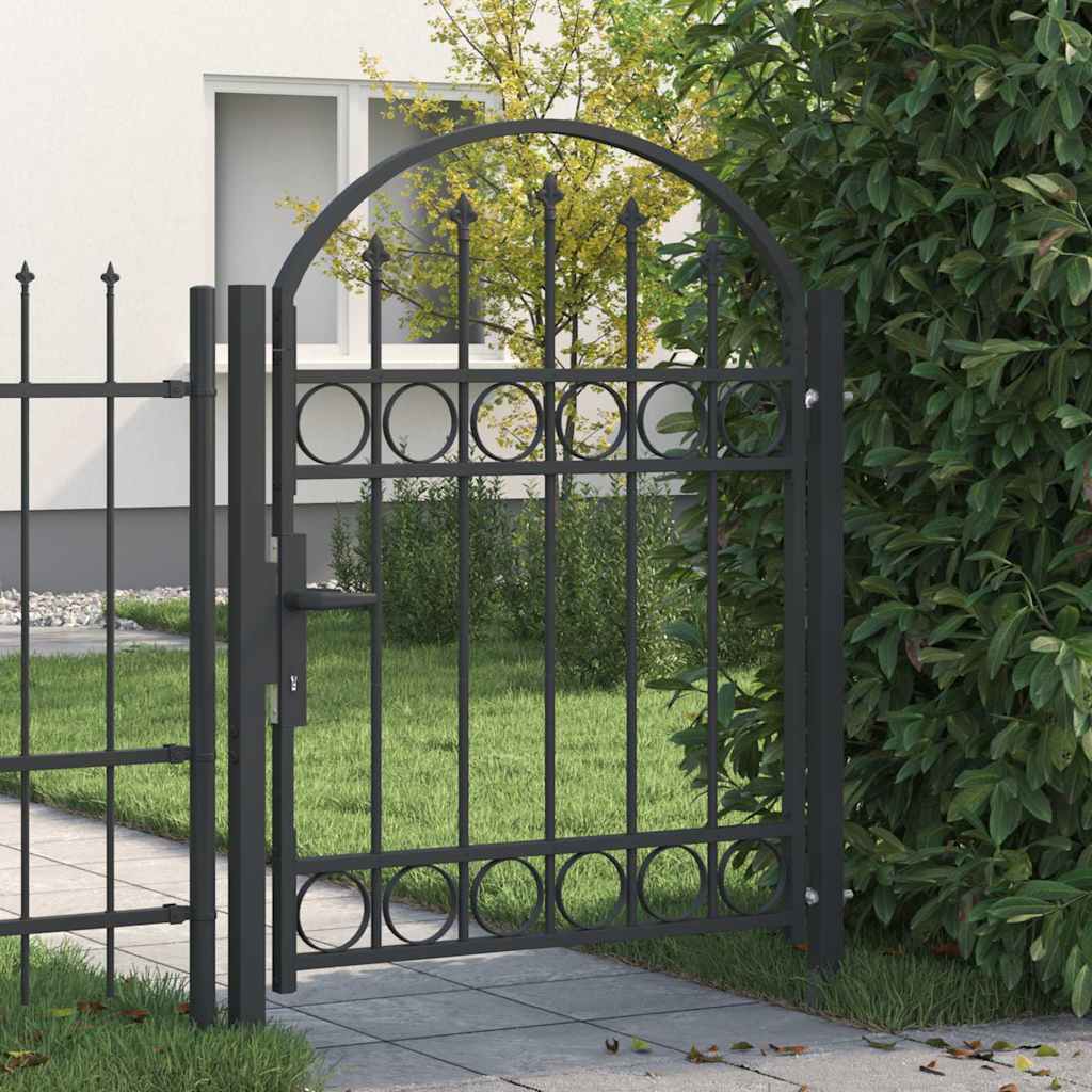 Fence Gate Grey 100 x 125 cm Powder-coated steel
