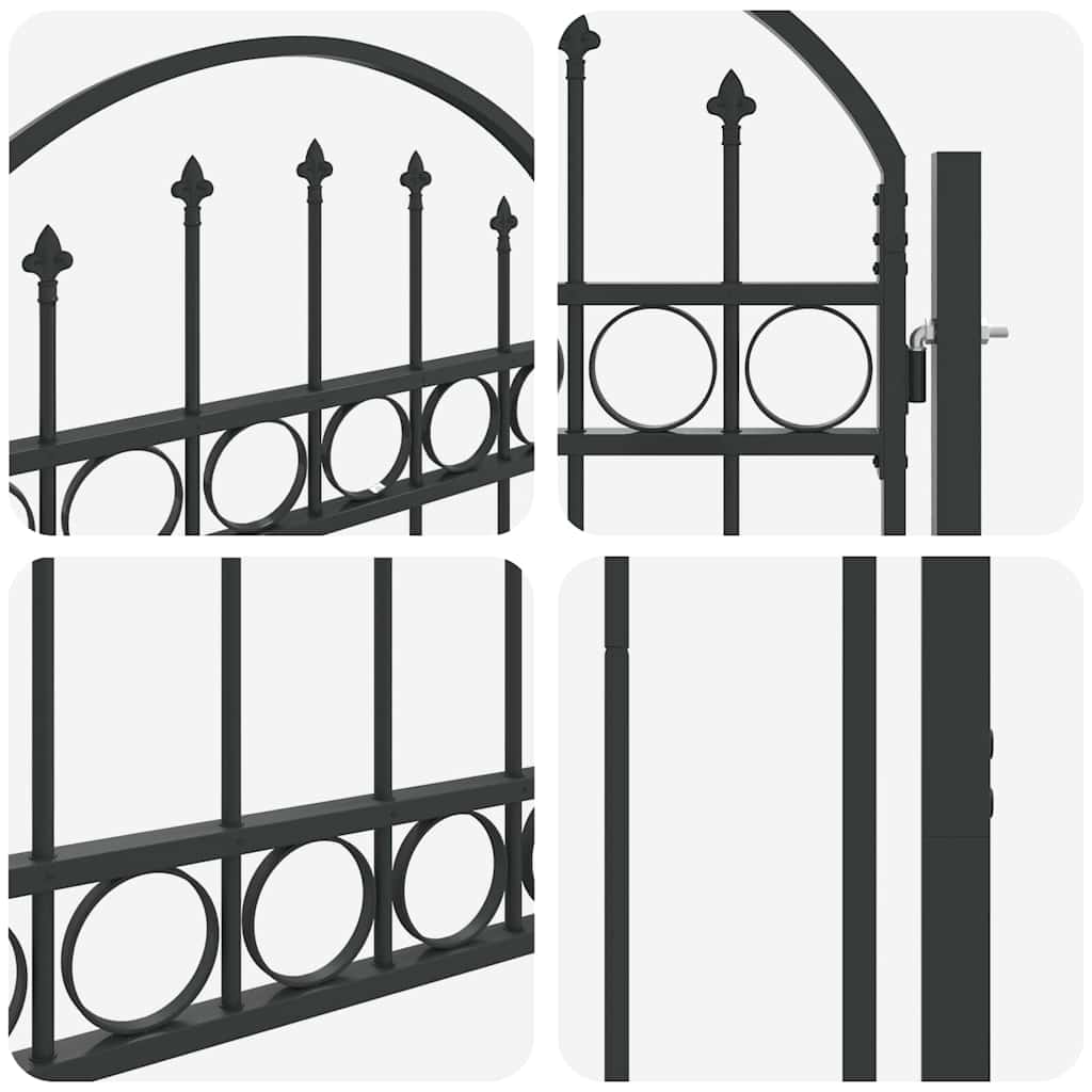 Fence Gate Grey 100 x 150 cm Powder-coated steel