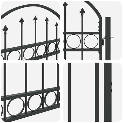 Fence Gate Grey 100 x 150 cm Powder-coated steel