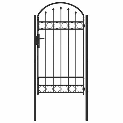 Fence Gate Grey 100 x 175 cm Powder-coated steel