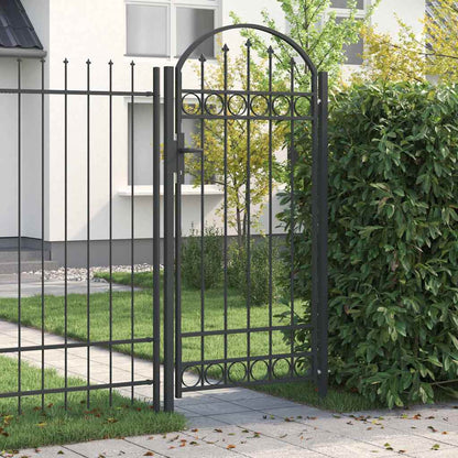 Fence Gate Grey 100 x 250 cm Powder-coated steel