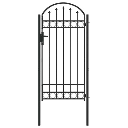 Fence Gate Grey 100 x 250 cm Powder-coated steel
