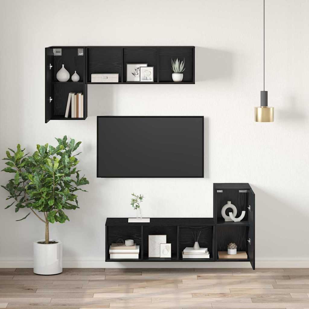 Wall TV Cabinet Black Oak 30.5 x 30 x 60 cm Engineered Wood