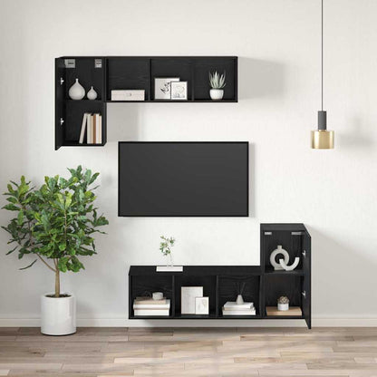 Wall TV Cabinet Black Oak 30.5 x 30 x 60 cm Engineered Wood