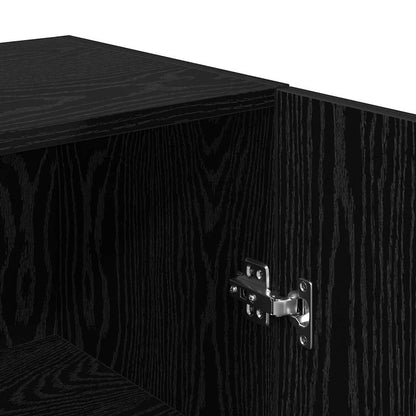 Wall TV Cabinet Wall-mounted 2 pcs Black Oak 30.5 x 30 x 60 cm