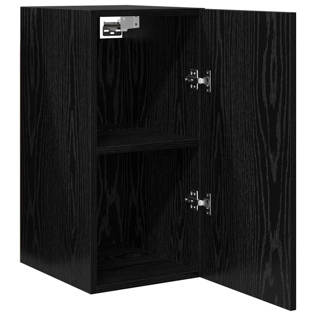 Wall TV Cabinet Wall-mounted 2 pcs Black Oak 30.5 x 30 x 60 cm