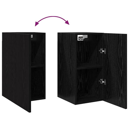 Wall TV Cabinet Wall-mounted 2 pcs Black Oak 30.5 x 30 x 60 cm