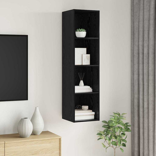 TV Cabinet Black oak 37 x 37 x 142.5 cm Engineered wood