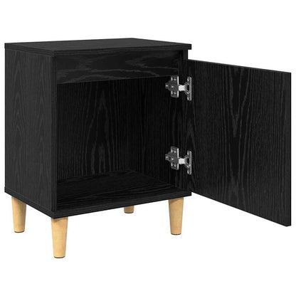 Bedside Cabinet Black oak 40 x 30 x 50 cm Engineered wood