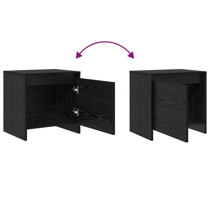 Bedside Cabinet Black oak 45 x 34 x 44.5 cm Engineered wood