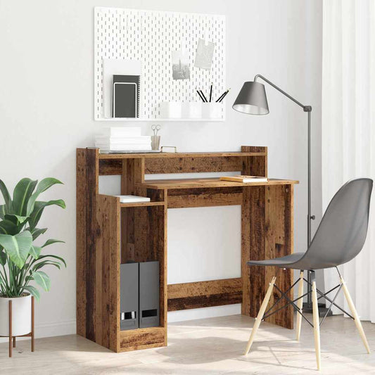 Desk with Desk Lamps Old wood 97 x 45 x 90 cm Engineered wood
