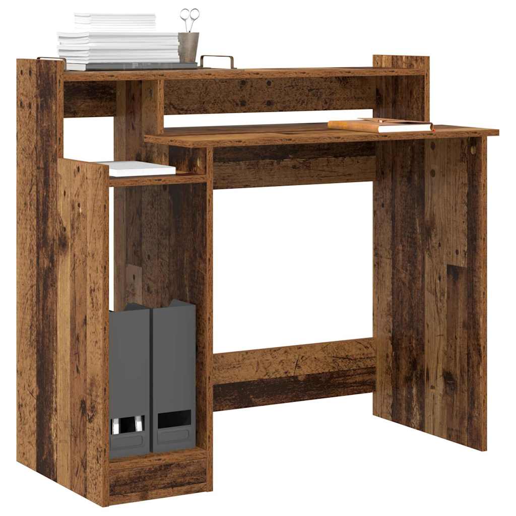Desk with Desk Lamps Old wood 97 x 45 x 90 cm Engineered wood