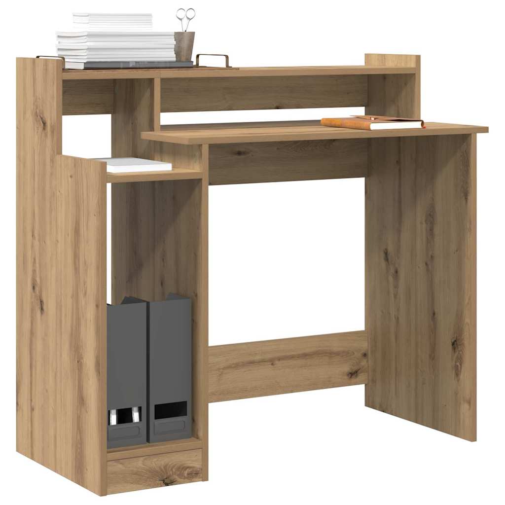 Desk with Shelf Artisan oak 97 x 45 x 90 cm Engineered wood