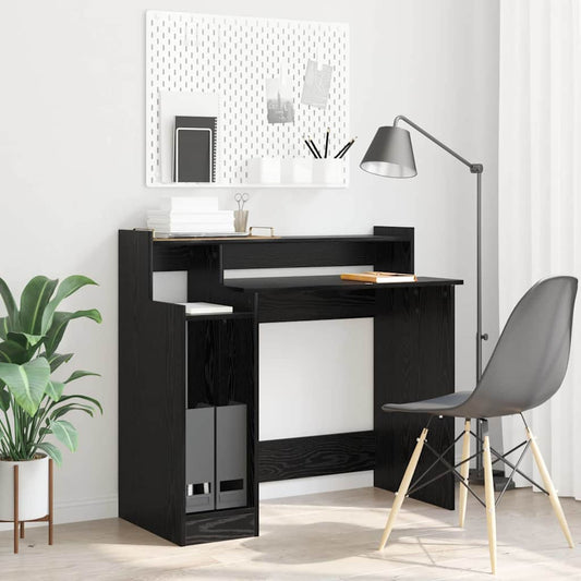 Desk with Desk Lamps Black oak 97 x 45 x 90 cm Engineered wood