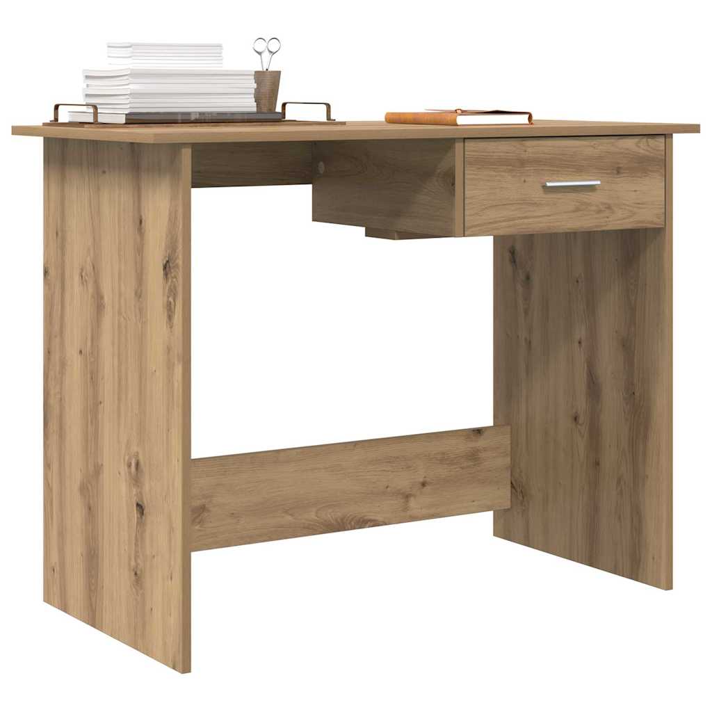 Desk with Drawer Artisan oak 100 x 50 x 76 cm Engineered wood