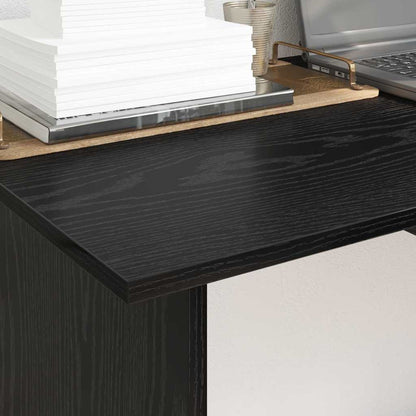 Desk with Drawer Black oak 100 x 50 x 76 cm Engineered wood
