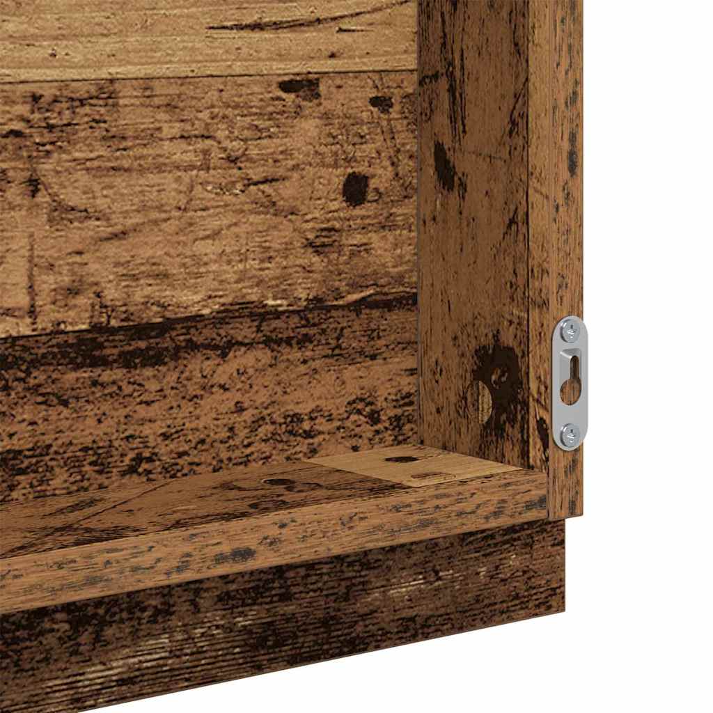 LED Bathroom Mirror Old Wood 40 x 37 x 8.5 cm Engineered Wood