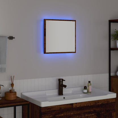 LED Bathroom Mirror Old Wood 40 x 37 x 8.5 cm Engineered Wood