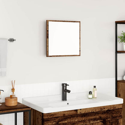 LED Bathroom Mirror Old Wood 40 x 37 x 8.5 cm Engineered Wood
