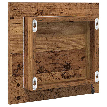 LED Bathroom Mirror Old Wood 40 x 37 x 8.5 cm Engineered Wood