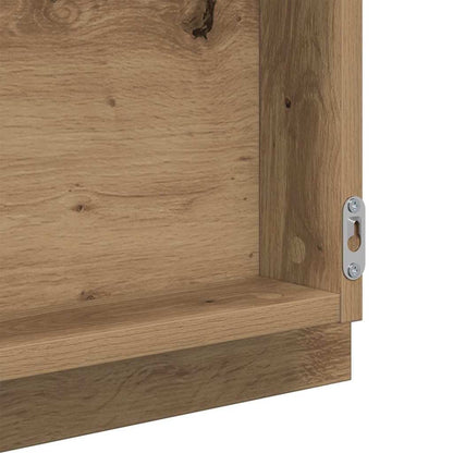 LED Bathroom Mirror Wall-mounted Artisan Oak 40 x 37 x 8.5 cm