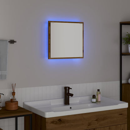 LED Bathroom Mirror Wall-mounted Artisan Oak 40 x 37 x 8.5 cm