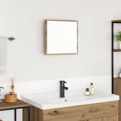 LED Bathroom Mirror Wall-mounted Artisan Oak 40 x 37 x 8.5 cm