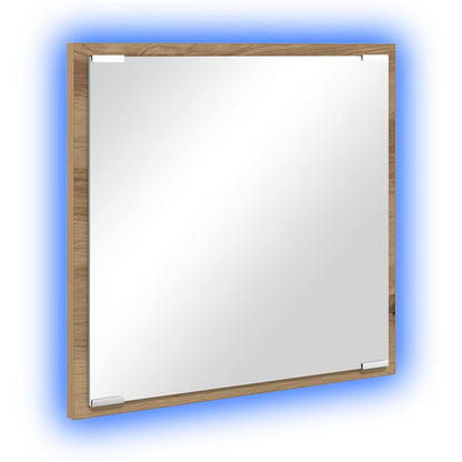 LED Bathroom Mirror Wall-mounted Artisan Oak 40 x 37 x 8.5 cm