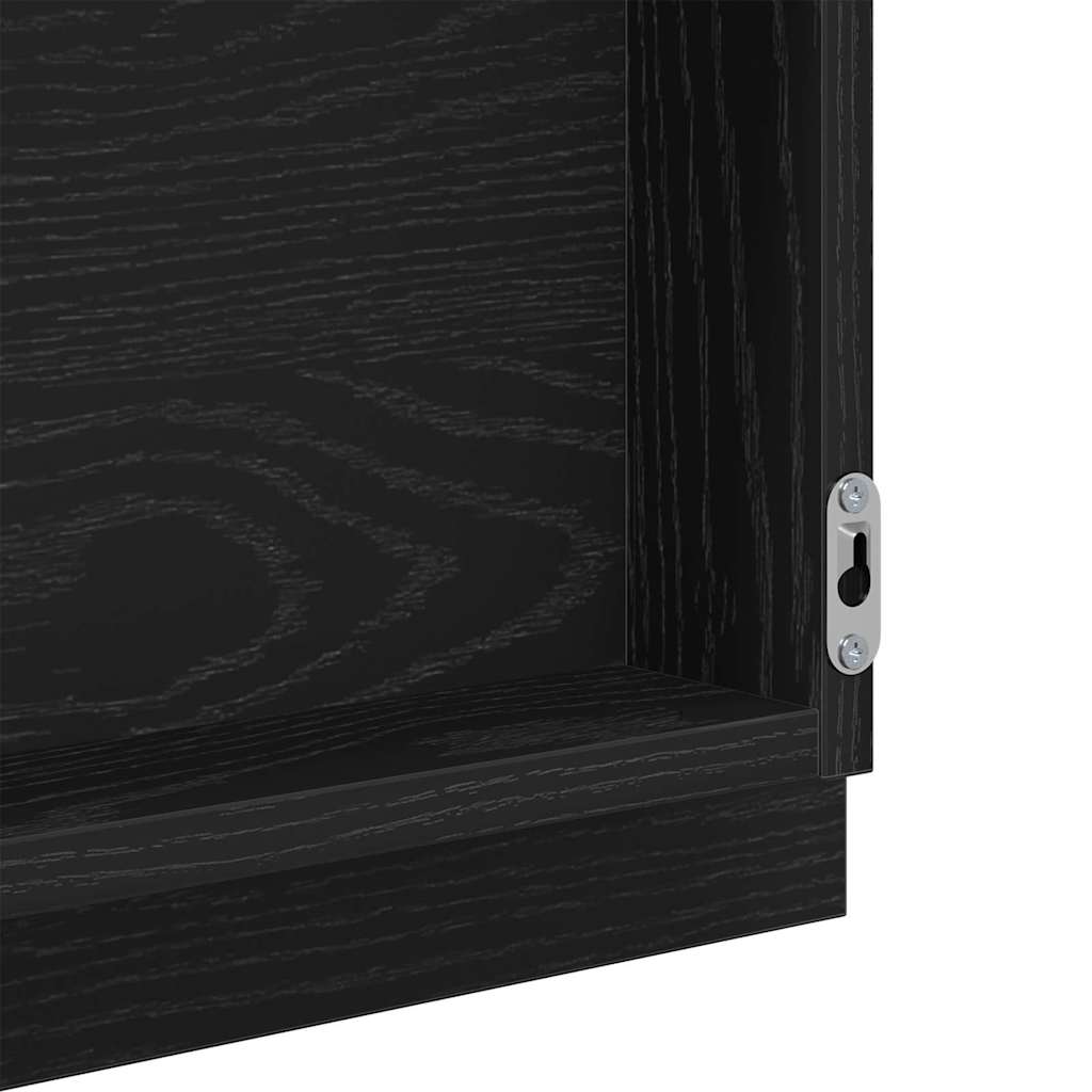 LED Bathroom Mirror Black Oak 40 x 37 x 8.5 cm Engineered Wood