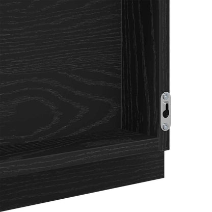 LED Bathroom Mirror Black Oak 40 x 37 x 8.5 cm Engineered Wood