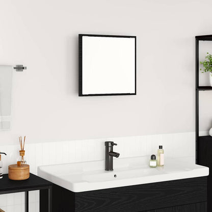 LED Bathroom Mirror Black Oak 40 x 37 x 8.5 cm Engineered Wood