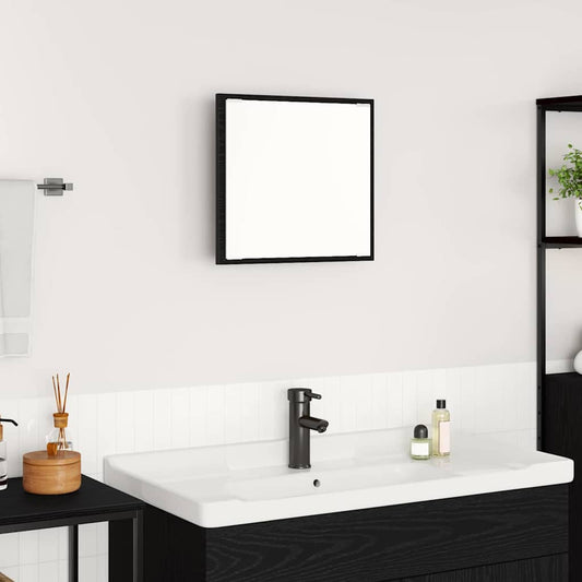 LED Bathroom Mirror Black Oak 40 x 37 x 8.5 cm Engineered Wood